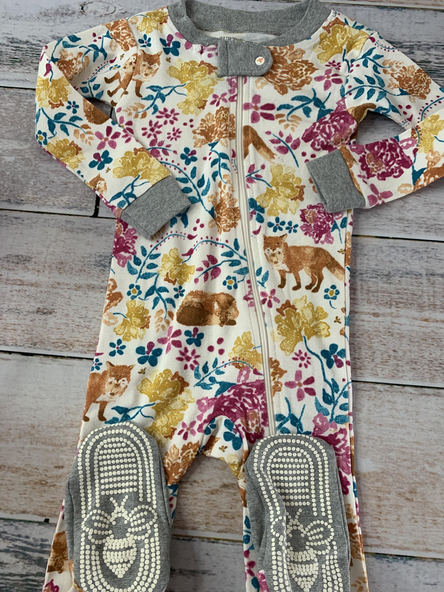 Burt's Bees Girls Teal | animals Pajamas Size: 12M Teal | animals