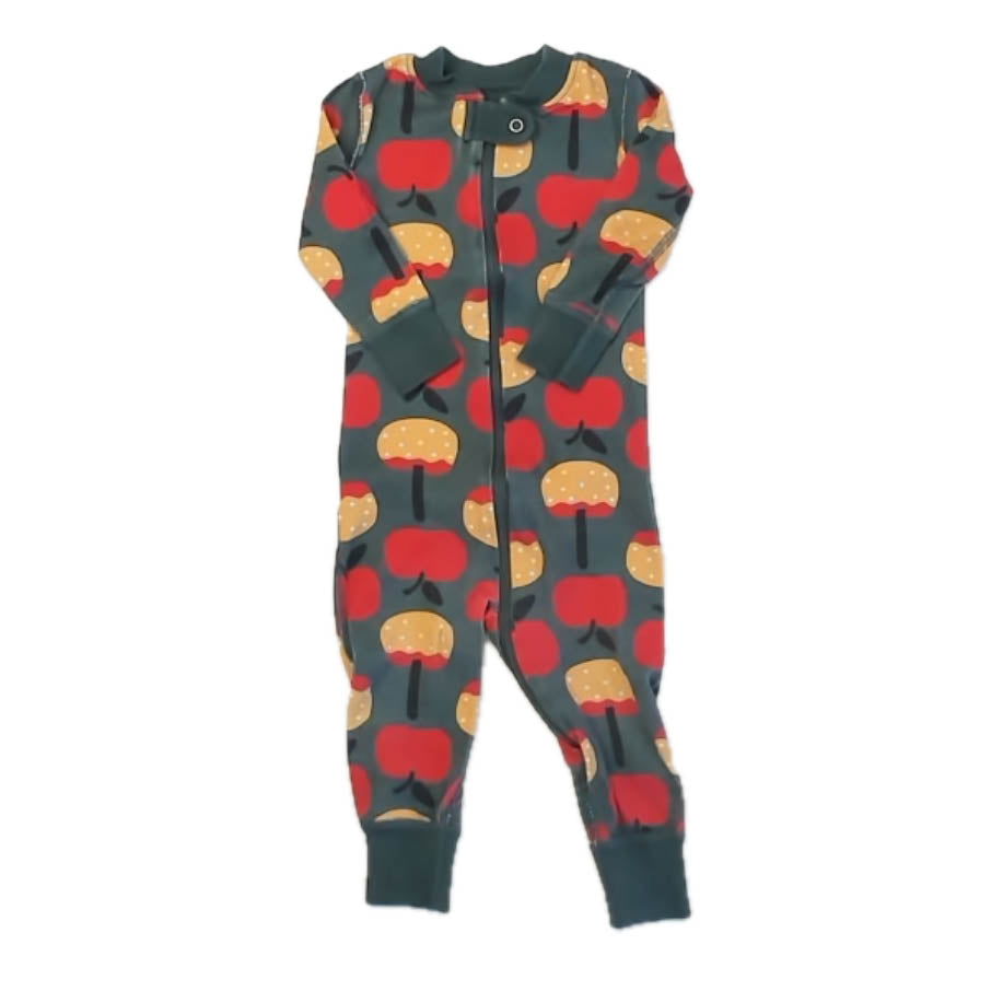 Hanna Andersson Unisex Teal Apples 1-piece Non-footed Pajamas Size: 12-18 Months Teal Apples
