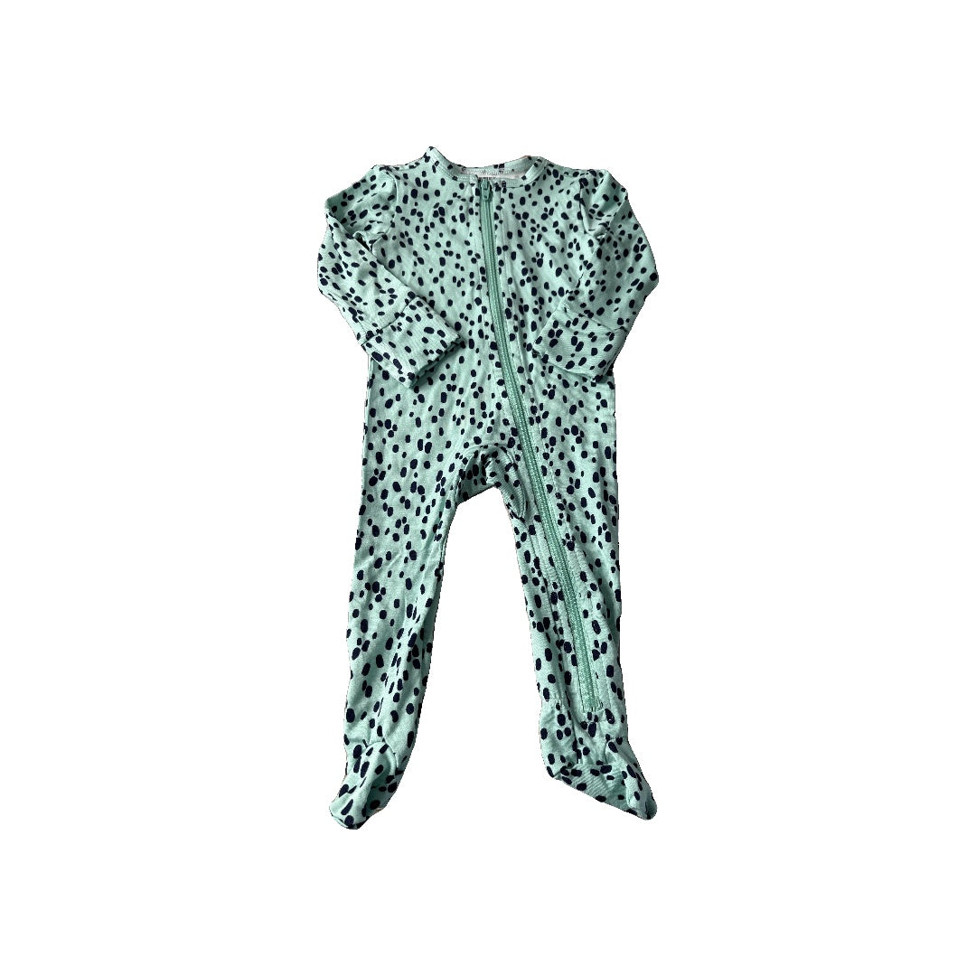 Rockets of Awesome Girls Teal | Black | Animal Print Pajamas Size: 12-18 months Teal | Black | Animal Print