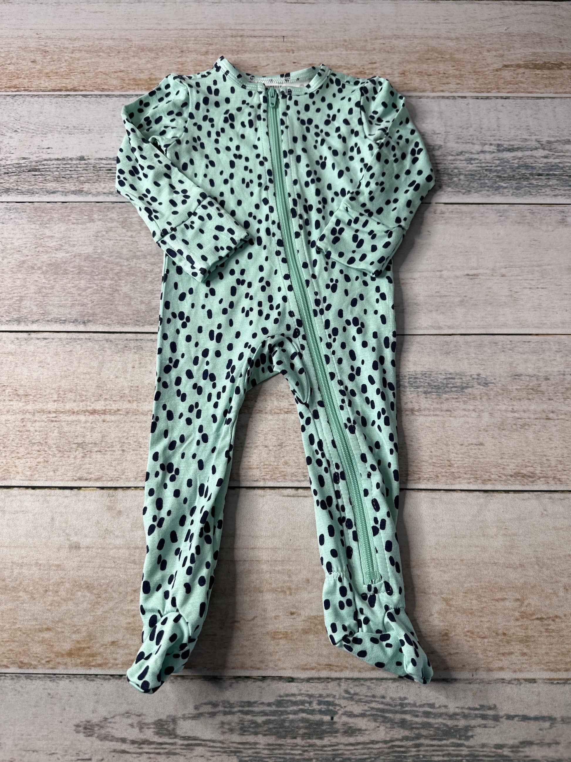 Rockets of Awesome Girls Teal | Black | Animal Print Pajamas Size: 3-6 months Teal | Black | Animal Print
