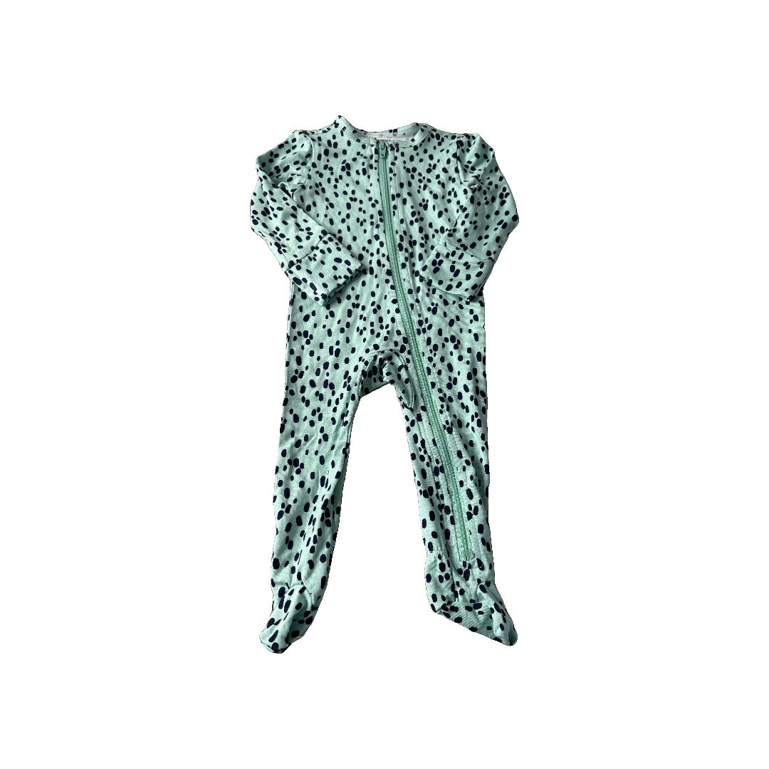 Rockets of Awesome Girls Teal | Black | Animal Print Pajamas Size: 0-3 months Teal | Black | Animal Print