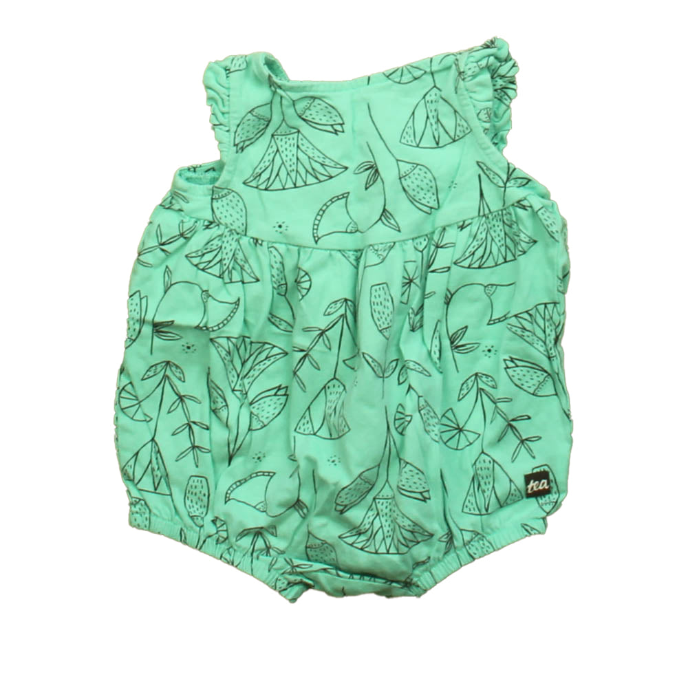 Tea Girls Teal | Black Romper Size: 3-6 Months Teal | Black