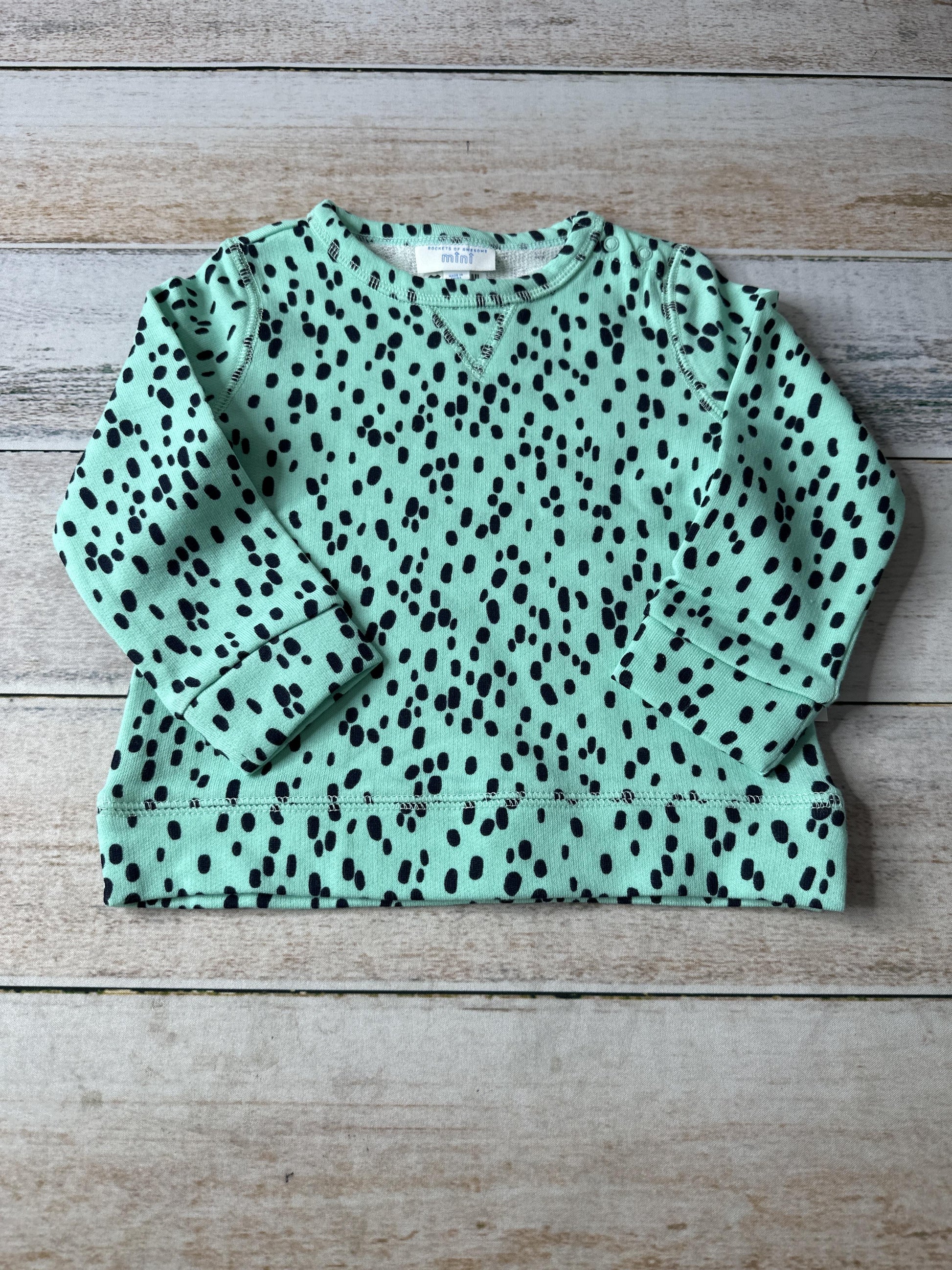 Rockets of Awesome Girls Teal | Black Sweater Size: 18-24 months Teal | Black