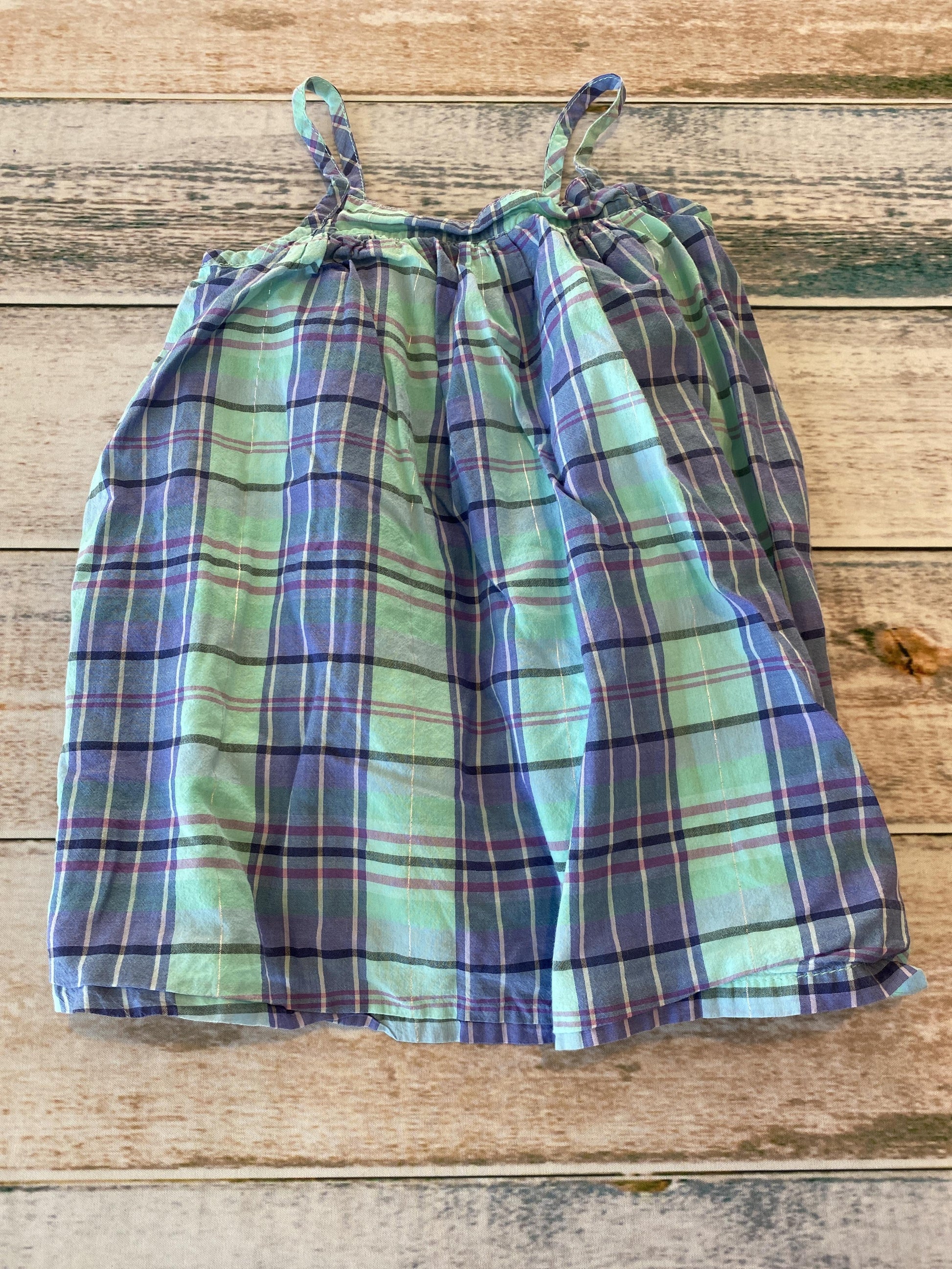 Gap Girls Teal | Blue | plaid Dress Size: 2T Teal | Blue | plaid