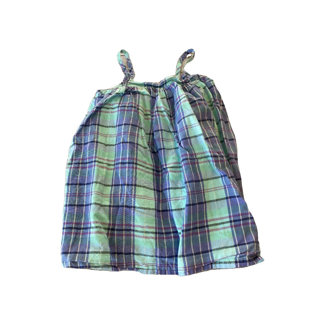 Gap Girls Teal | Blue | plaid Dress Size: 2T Teal | Blue | plaid