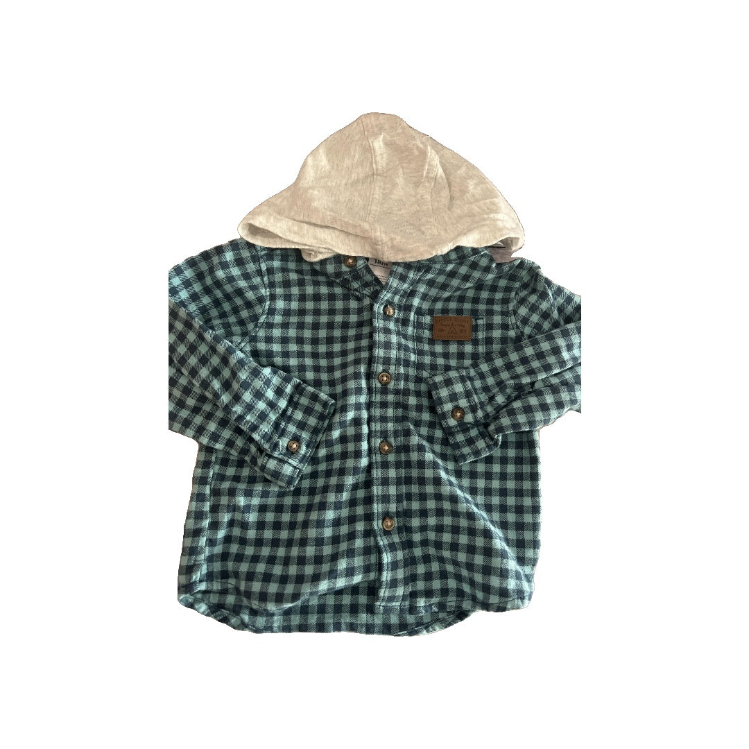 Carters Boys Teal | Blue | plaid Button Down Short Sleeve Size: 18 months Teal | Blue | plaid