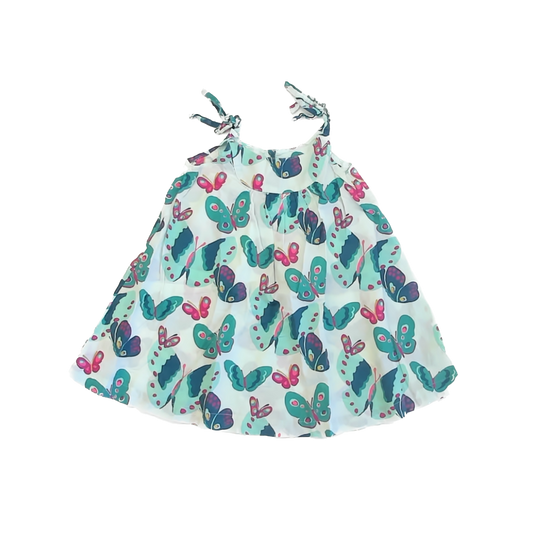Janie and Jack Girls Teal Butterflies Dress Size: 3T Teal Butterflies
