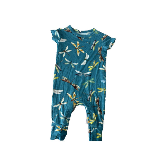 Posh Peanut Girls Teal | Butterfly Romper Size: 0-3 months Teal | Butterfly