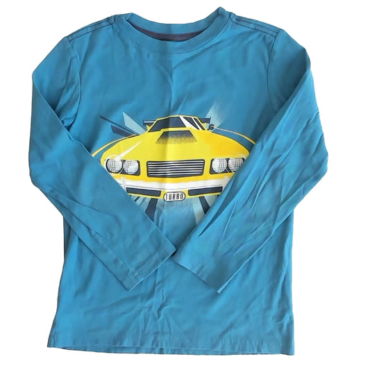 Tea Collection Boys Teal Car Long Sleeve T-Shirt Size: 8 Years Teal Car