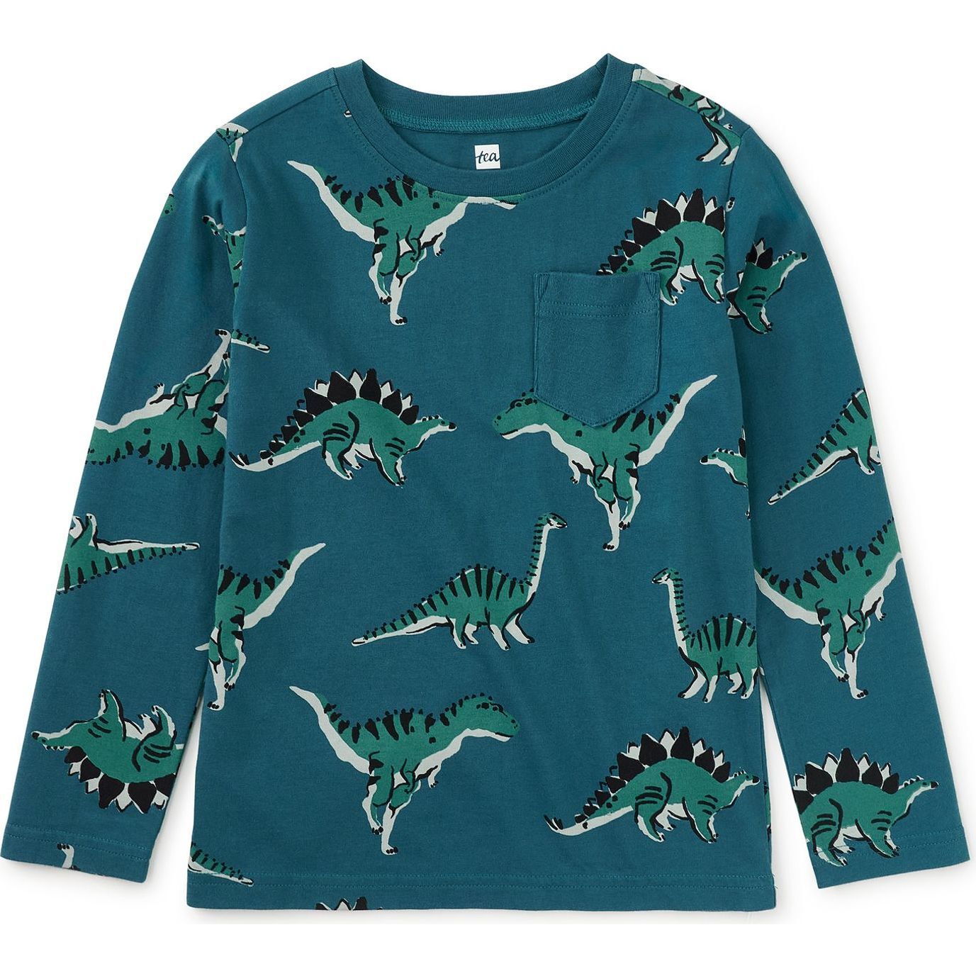 Tea Collection Boys Teal Dinosaurs Long Sleeve T-Shirt Size: 5T Teal Dinosaurs