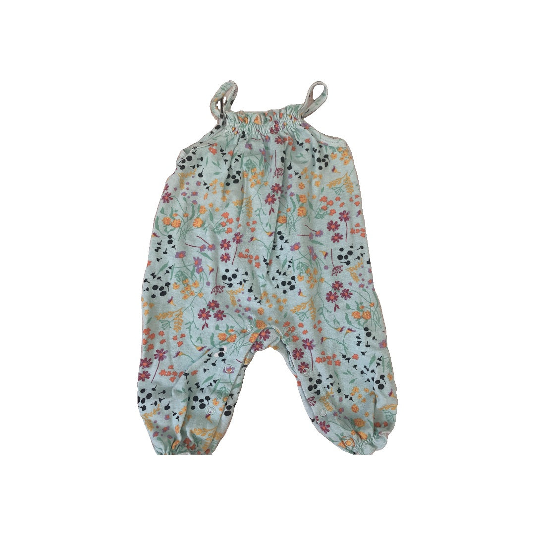 Laura Ashley Girls Teal | Flowers Romper Size: 6-9 months Teal | Flowers