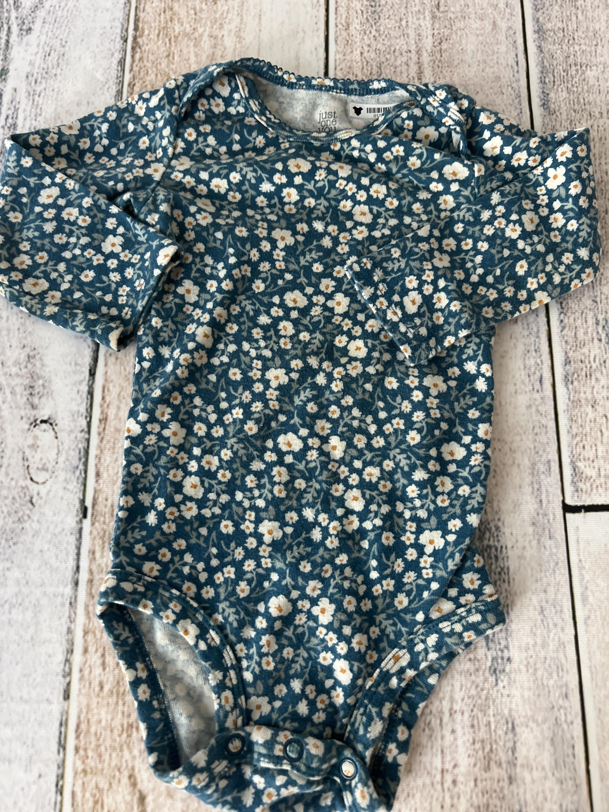 Just Born Girls Teal | Flowers Onesie Size: 12 months Teal | Flowers