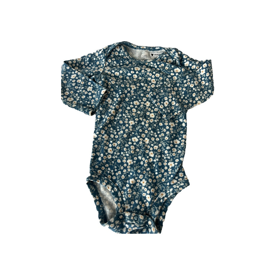 Just Born Girls Teal | Flowers Onesie Size: 12 months Teal | Flowers