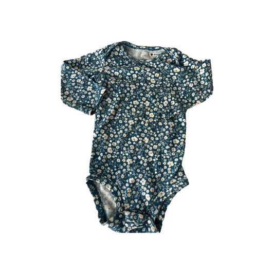 Just Born Girls Teal | Flowers Onesie Size: 12 months Teal | Flowers
