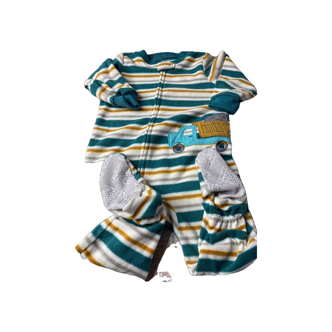 Carters Boys Teal | Gold | Stripe Pajamas Size: 18 months Teal | Gold | Stripe