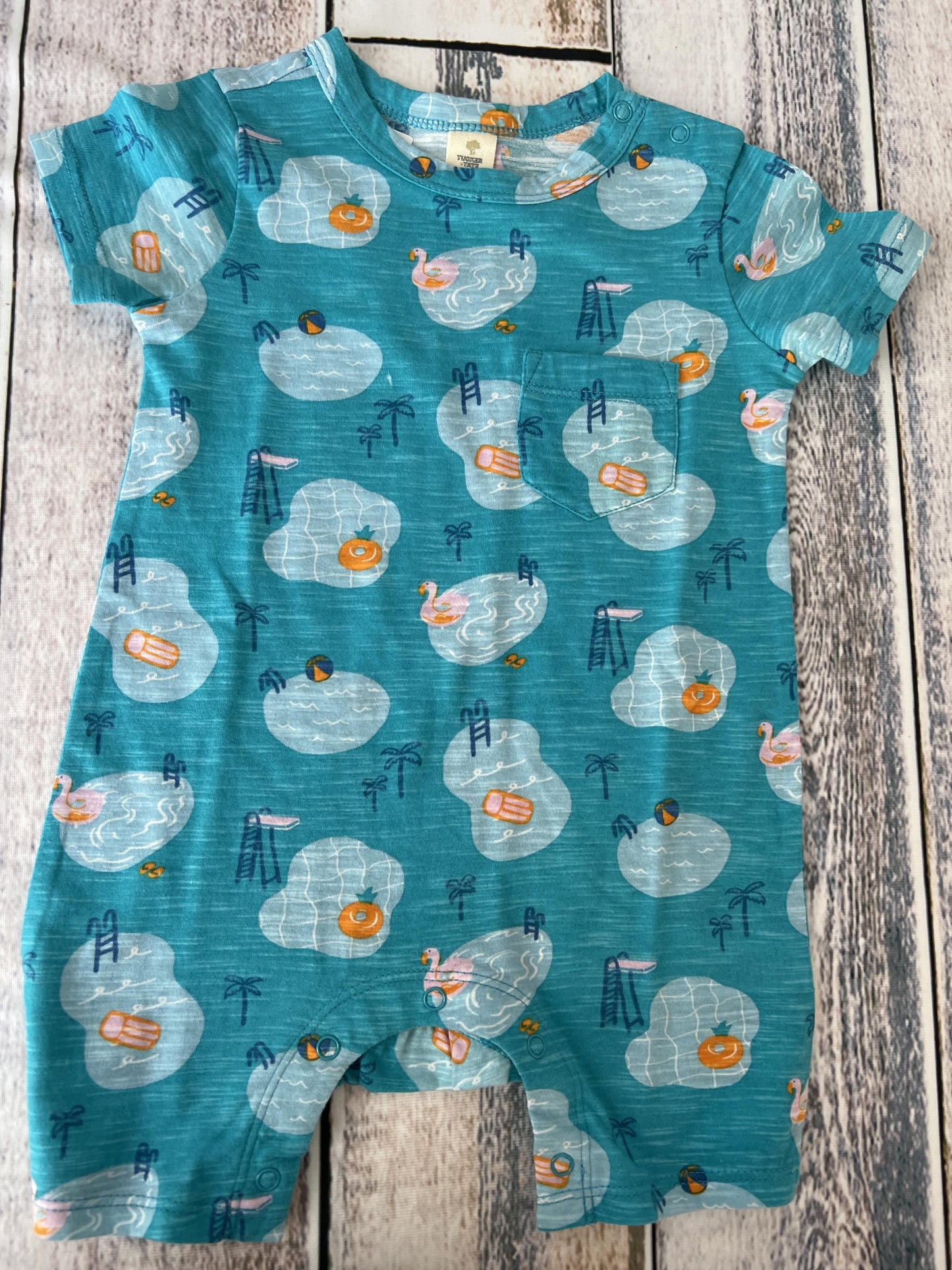 Tucker + Tate Boys Teal | Graphic Romper Size: 9 months Teal | Graphic
