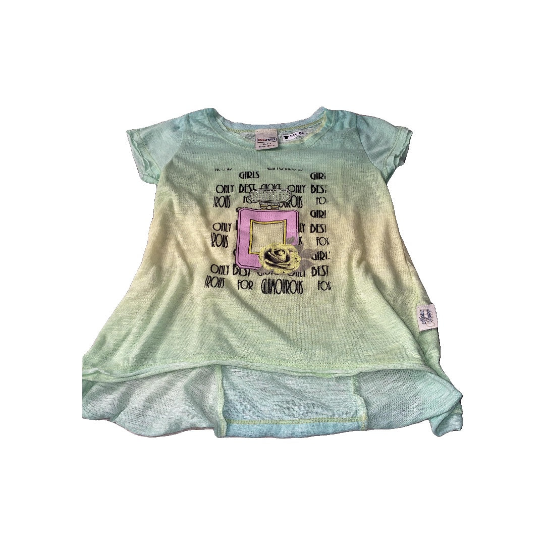 Matou Girls Teal | Graphic T-Shirt Size: 3T Teal | Graphic