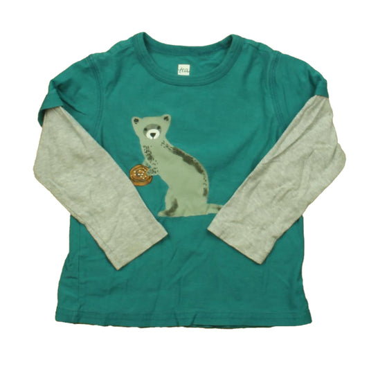 Tea Boys Teal | Gray Racoon Long Sleeve T-Shirt Size: 2T Teal | Gray Racoon