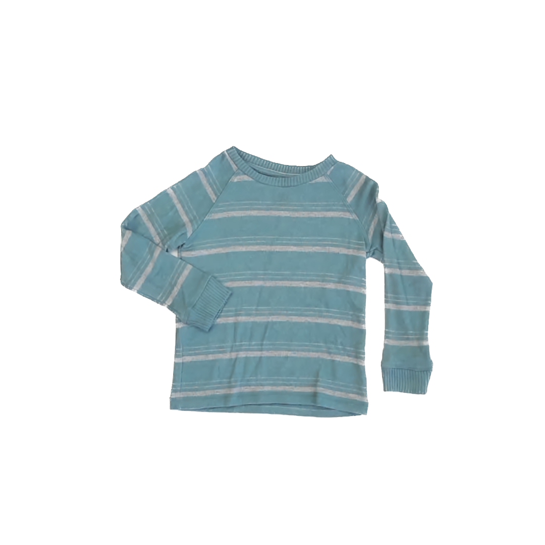 Rumi + Ryder Boys Teal | Grey Stripe Long Sleeve Shirt Size: 3T Teal | Grey Stripe