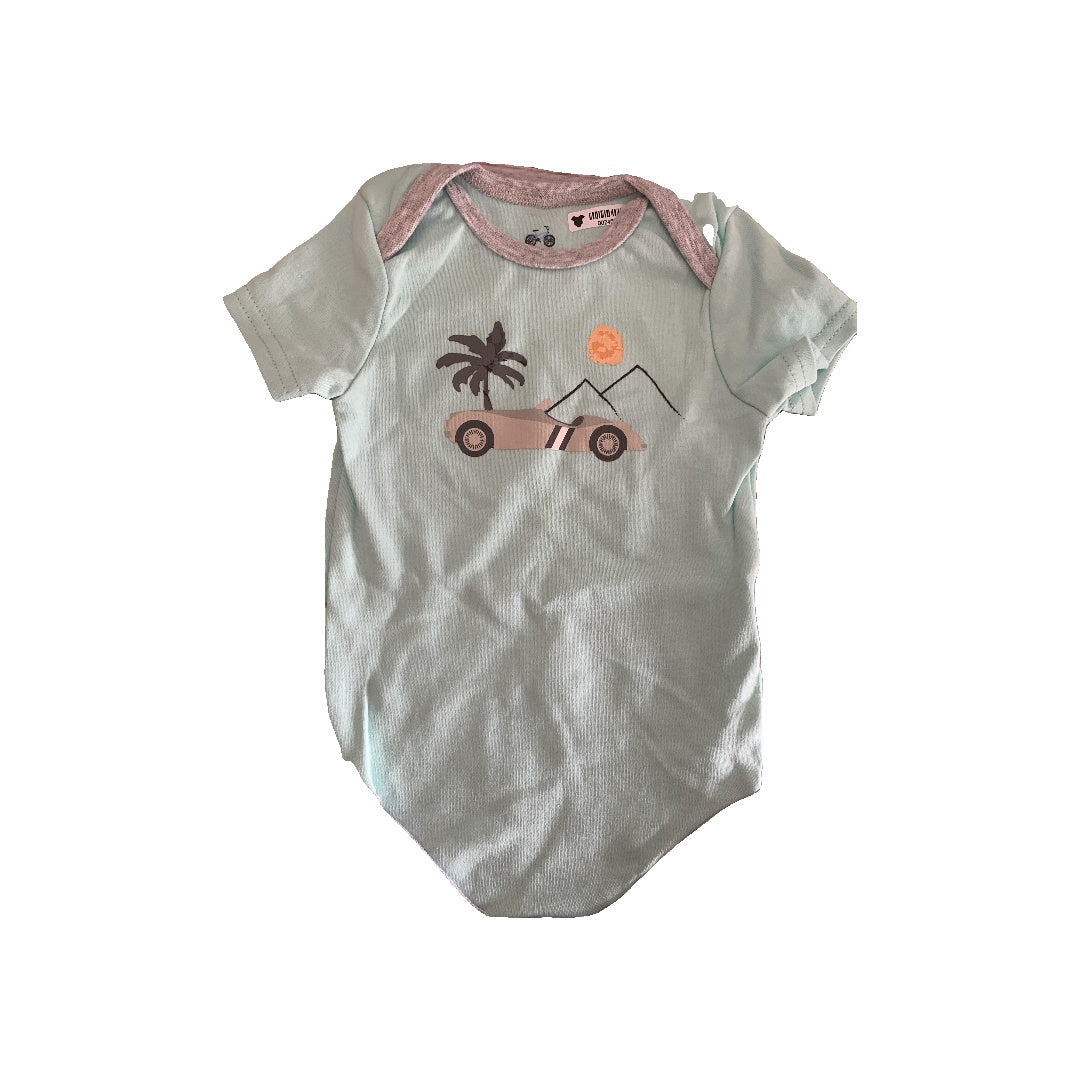 asher and olivia Boys Teal | Grey Onesie Size: 6 months Teal | Grey