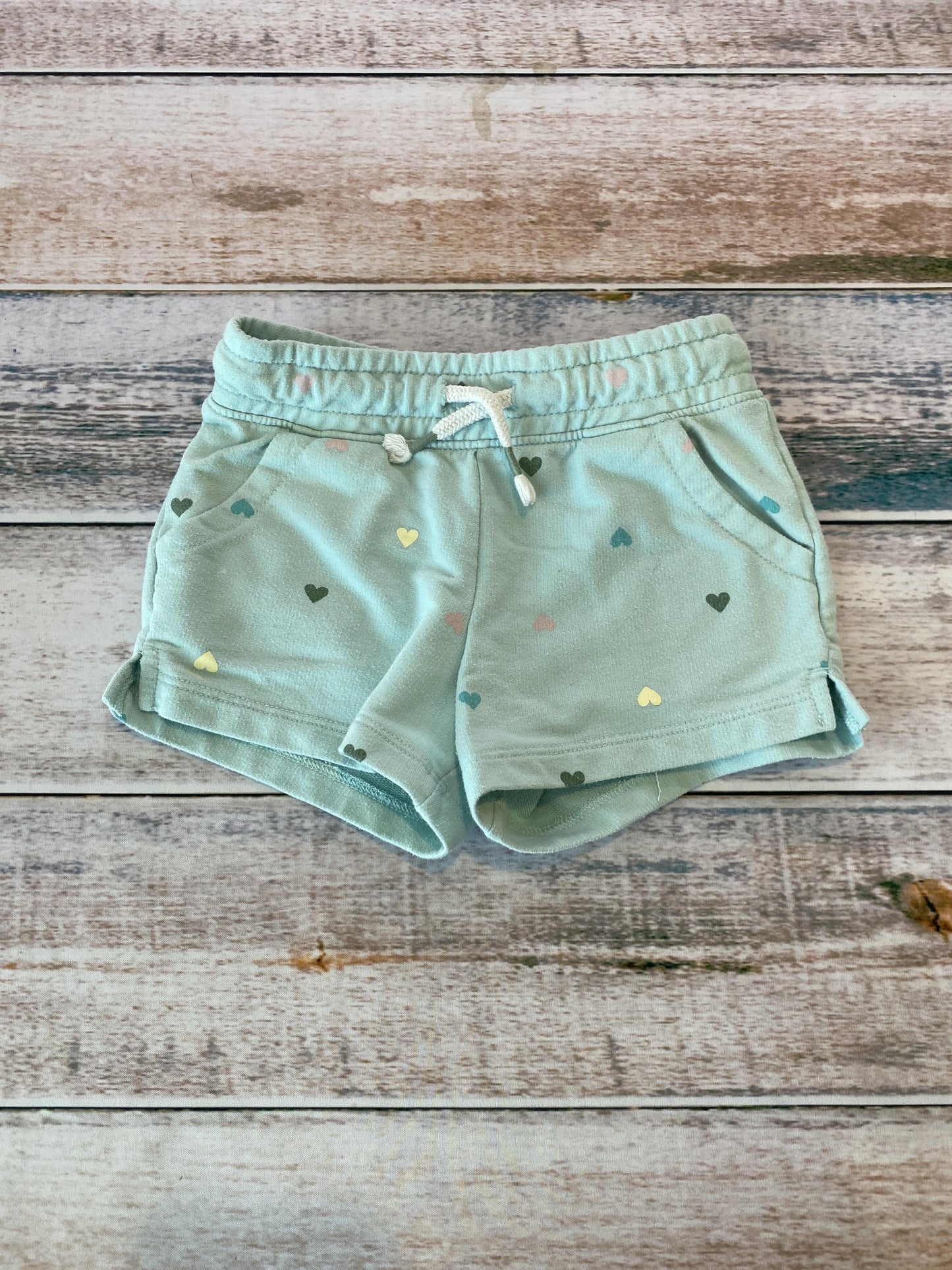 Cat & Jack Girls Teal | Hearts Shorts Size: 5 Teal | Hearts