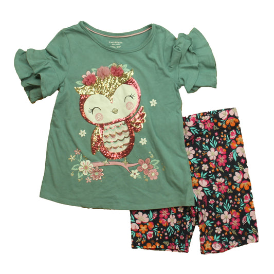 Isaac Mizrahi Girls Teal | Navy Floral Apparel Sets Size: 7-8 Years Teal | Navy Floral