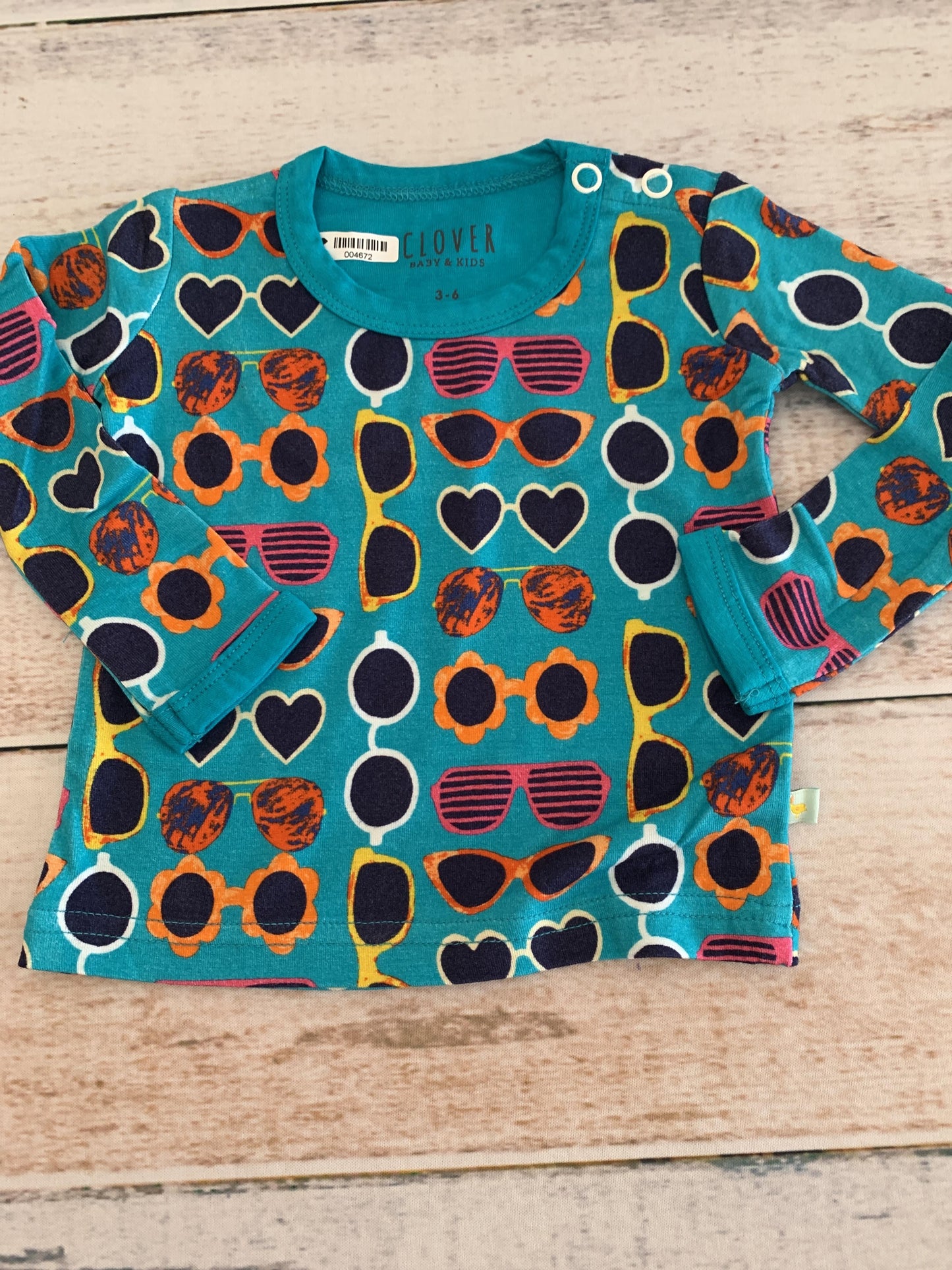 Clover Baby & Kids Girls Teal | Pattern Pajamas Size: 3-6 months Teal | Pattern