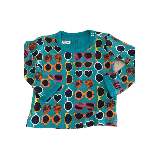 Clover Baby & Kids Girls Teal | Pattern Pajamas Size: 3-6 months Teal | Pattern
