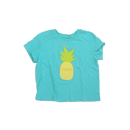 Cat & Jack Girls Teal Pineapple T-Shirt Size: 14 Years Teal Pineapple