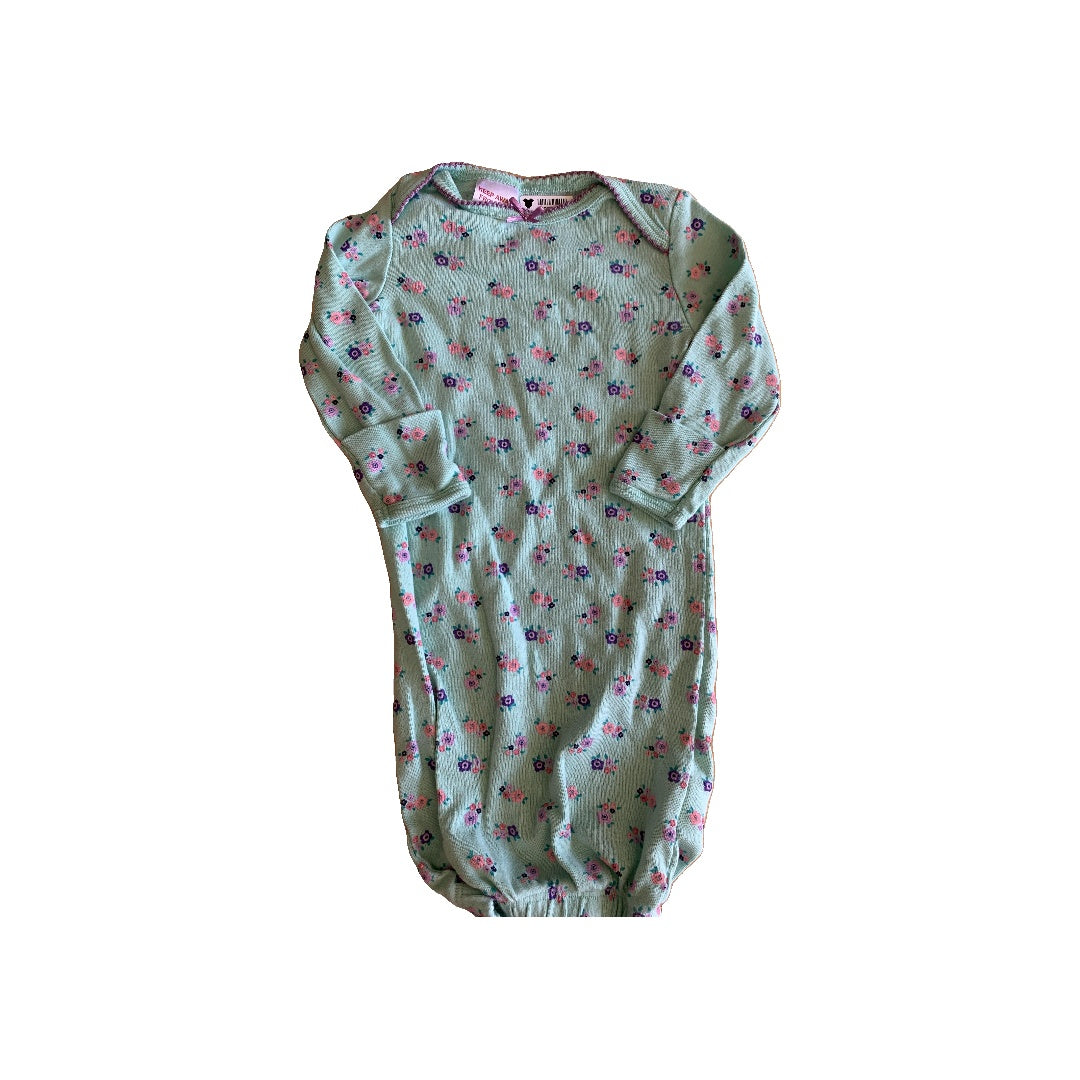 Girls Teal | Pink floral Sleepsack Size: Newborn Teal | Pink floral