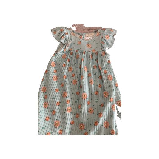 Louise Misha Girls Teal | Pink floral Dress Size: 3T Teal | Pink floral