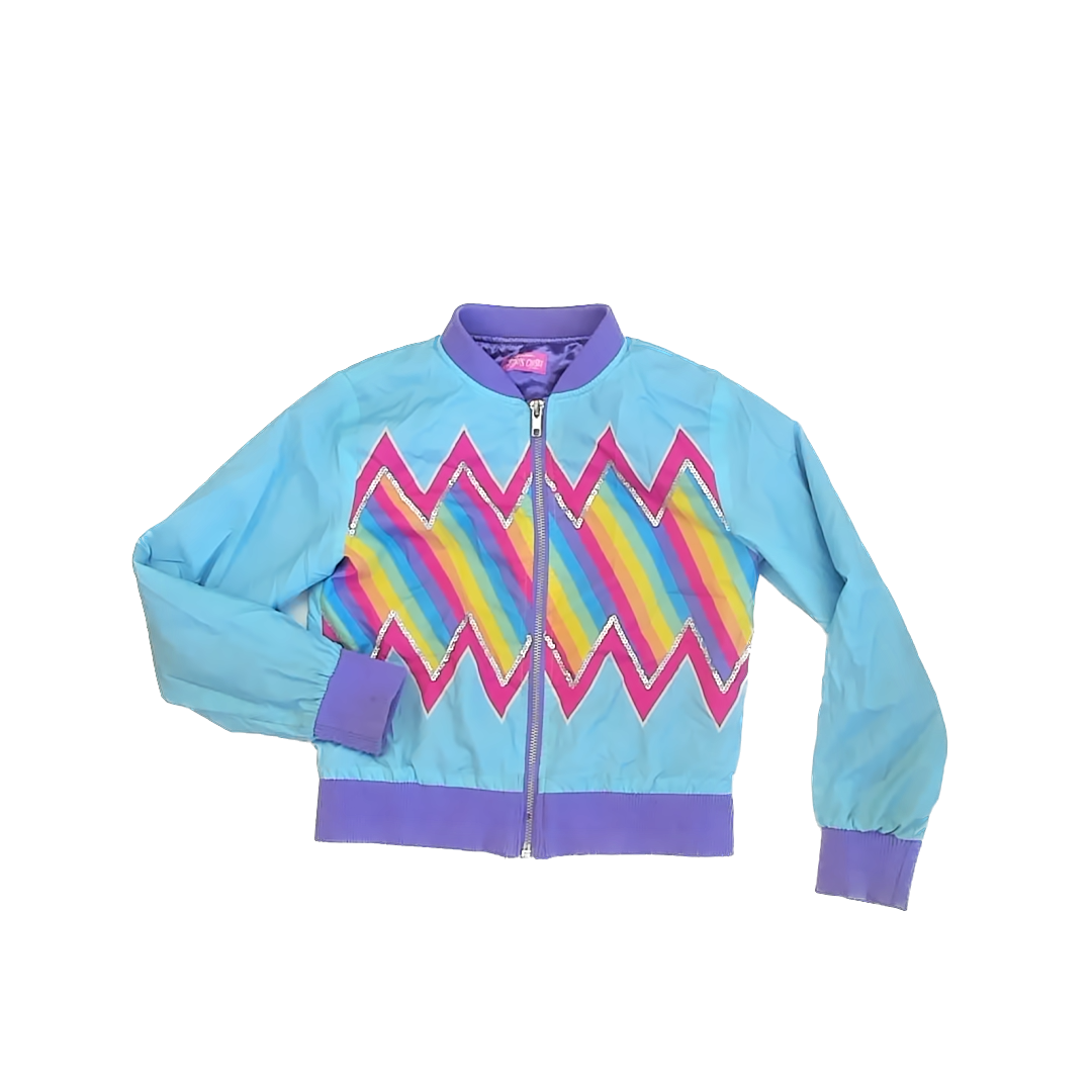 JoJo's Closet Girls Teal | Rainbow Jacket Size: 6 Years Teal | Rainbow