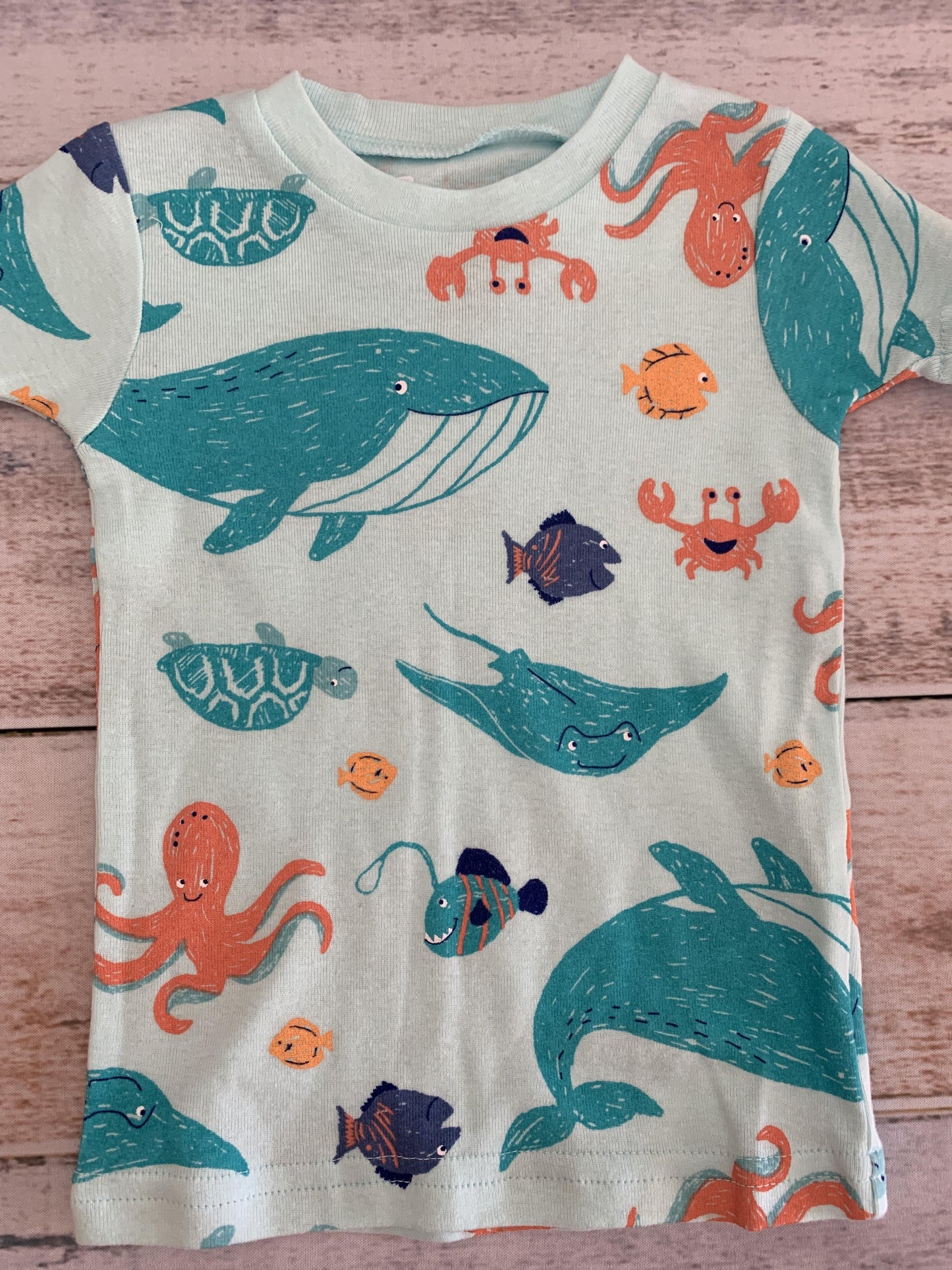 Just Born Boys Teal | Sea Animals Pajamas Size: 12M Teal | Sea Animals
