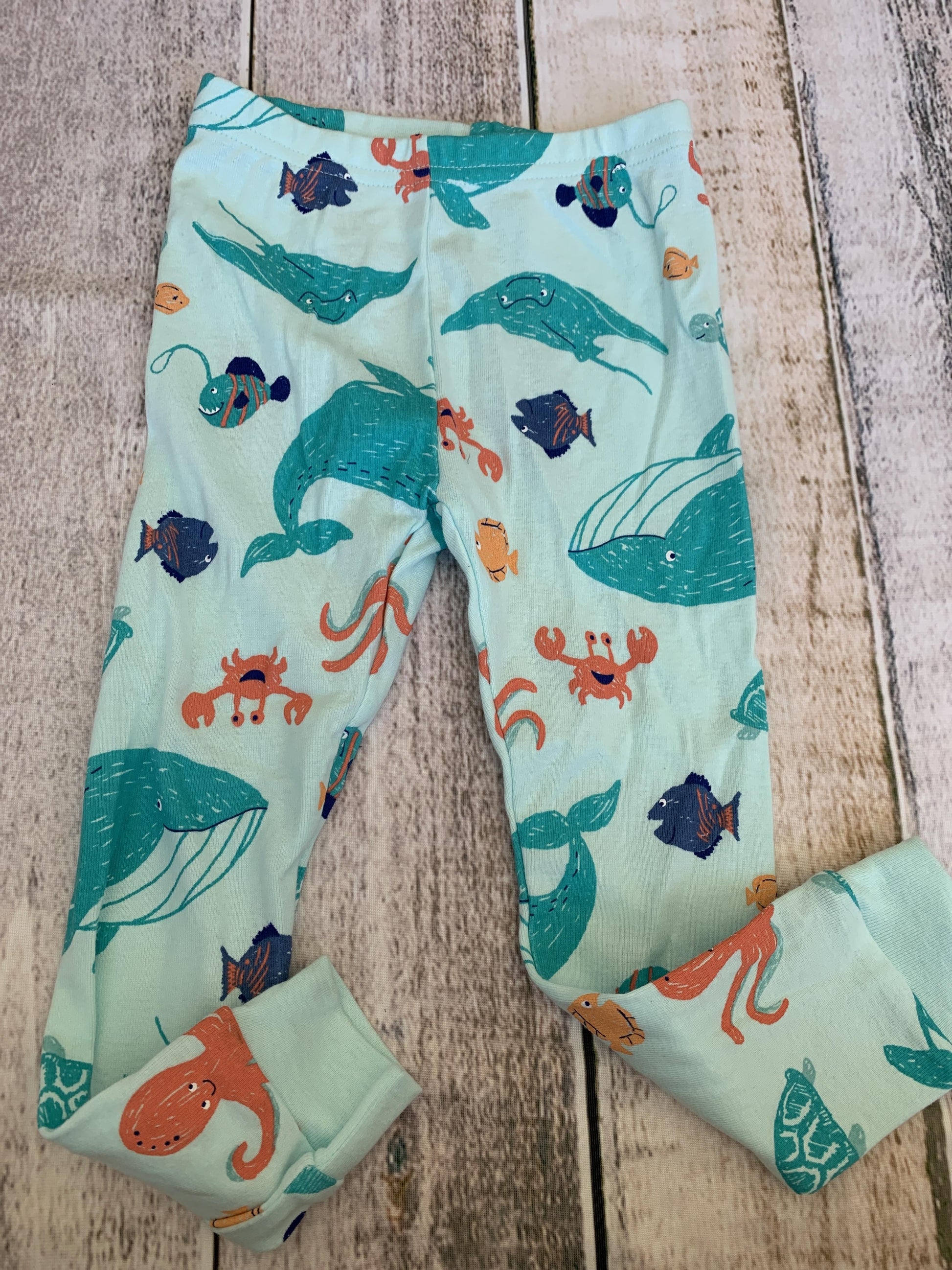 Just Born Boys Teal | Sea Animals Pajamas Size: 2T Teal | Sea Animals