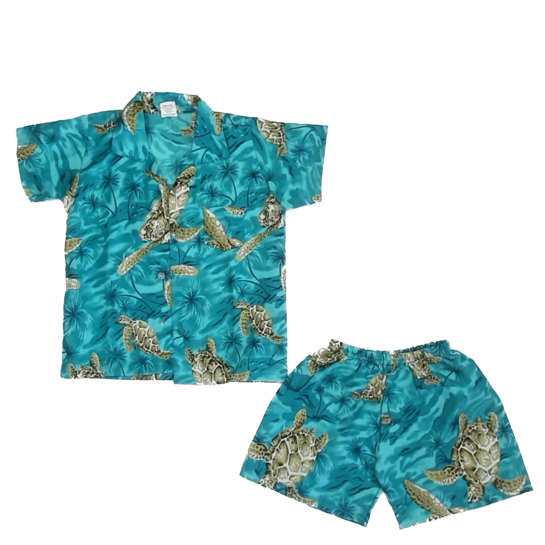 Creations Boys Teal | Sea Turtle Apparel Sets Size: M Teal | Sea Turtle