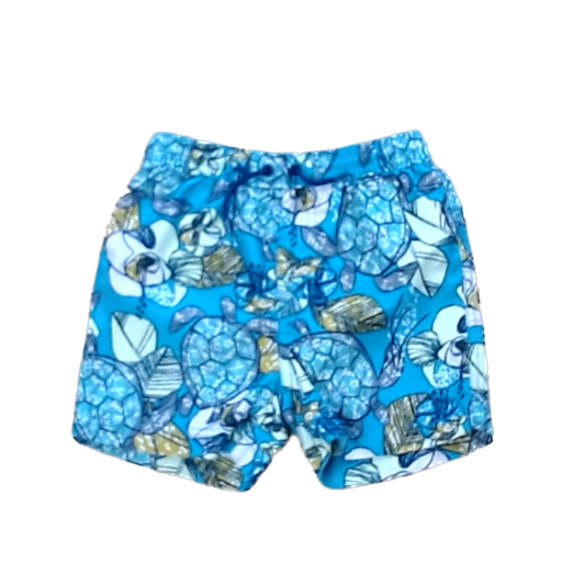 Tea Collection Boys Teal | Sea Turtles + Flowers Trunks Size: 4T Teal | Sea Turtles + Flowers