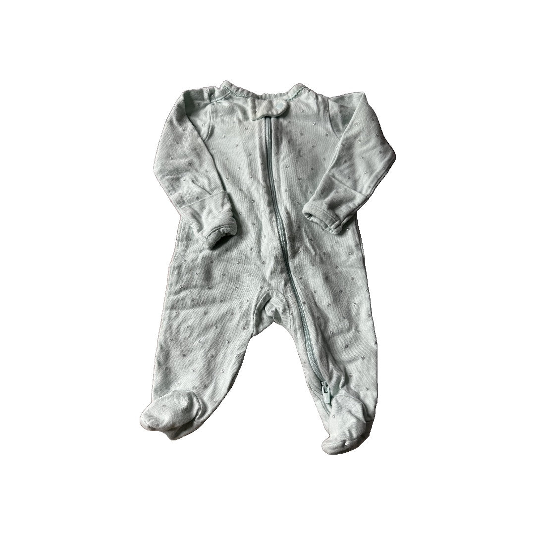 Carters Girls Teal | Silver | polka dot Pajamas Size: Newborn Teal | Silver | polka dot