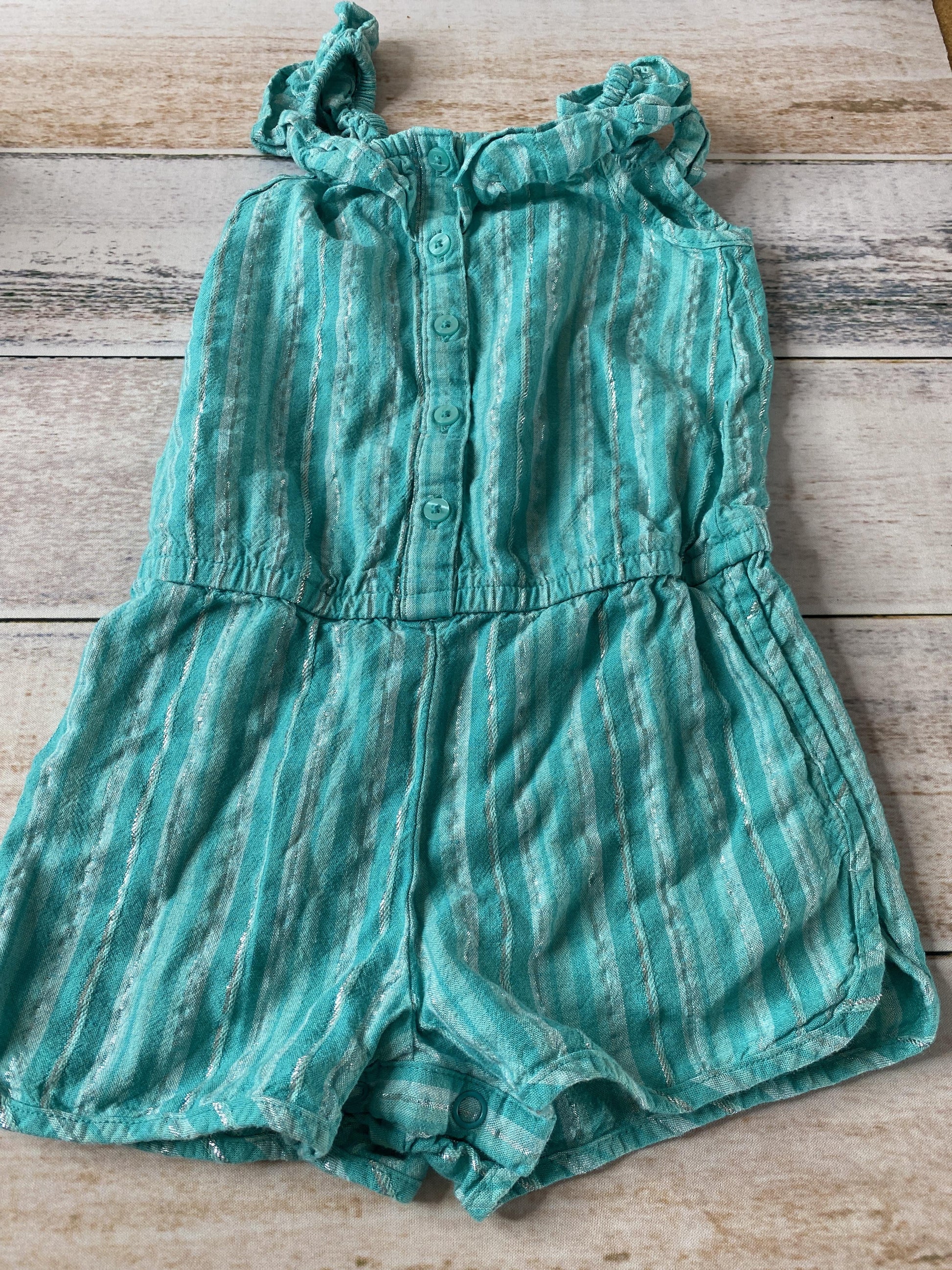 Cat & Jack Girls Teal | Silver Jumper Size: 2T Teal | Silver