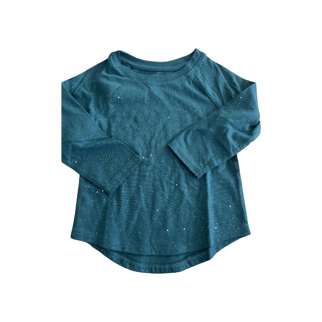 Cat & Jack Girls Teal | Sparkle Long Sleeve Shirt Size: 18 months Teal | Sparkle