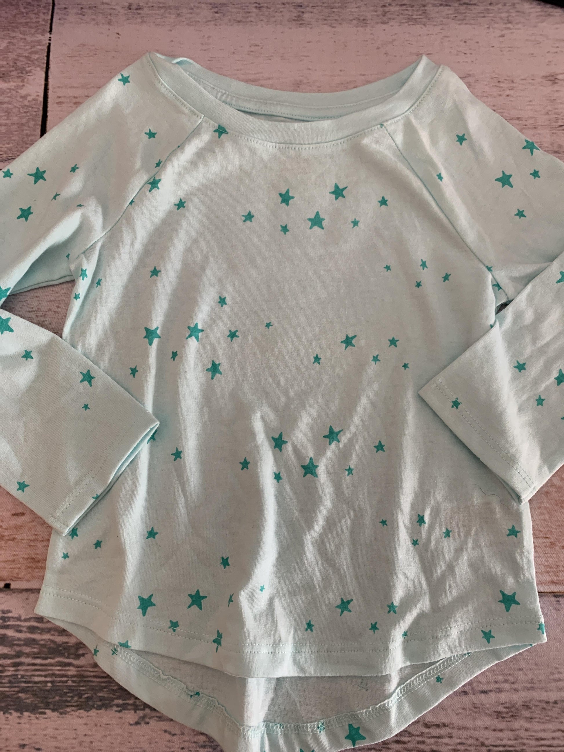 Cat & Jack Girls Teal | Stars Long Sleeve Shirt Size: 2T Teal | Stars