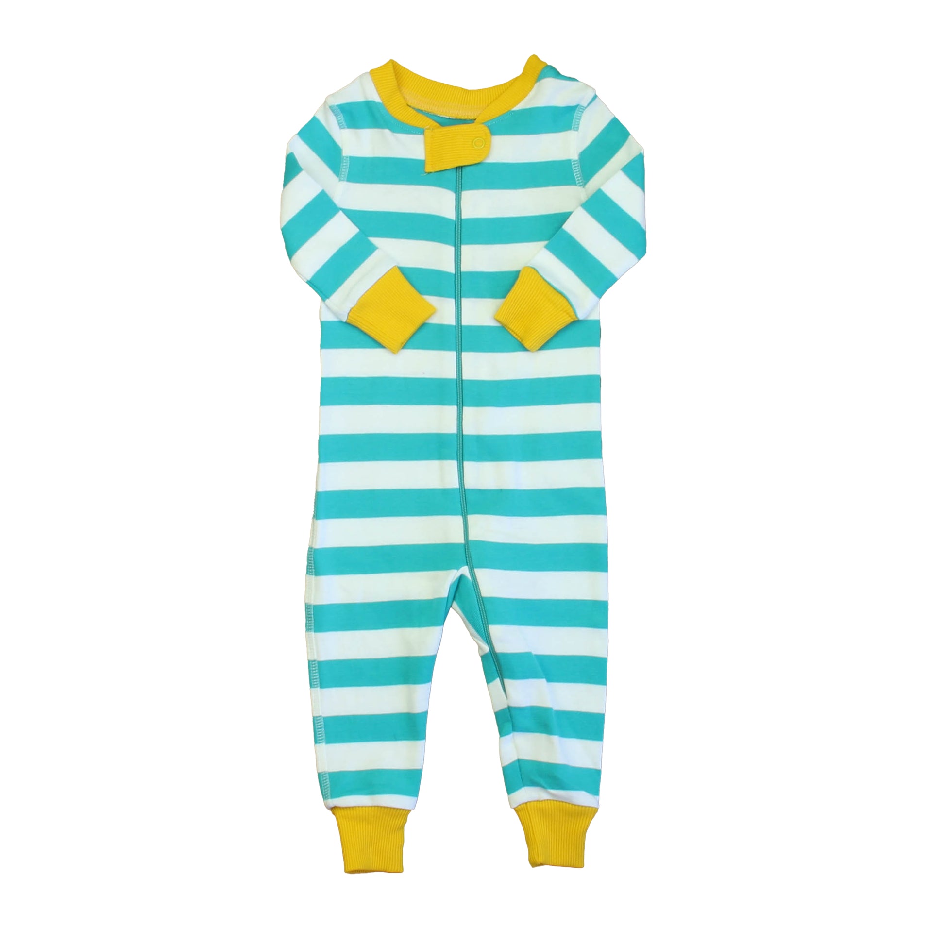 Mightly Boys Teal Stripe 1-piece Non-footed Pajamas Size: 18-24 Months Teal Stripe