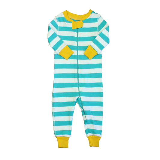 Mightly Boys Teal Stripe 1-piece Non-footed Pajamas Size: 18-24 Months Teal Stripe