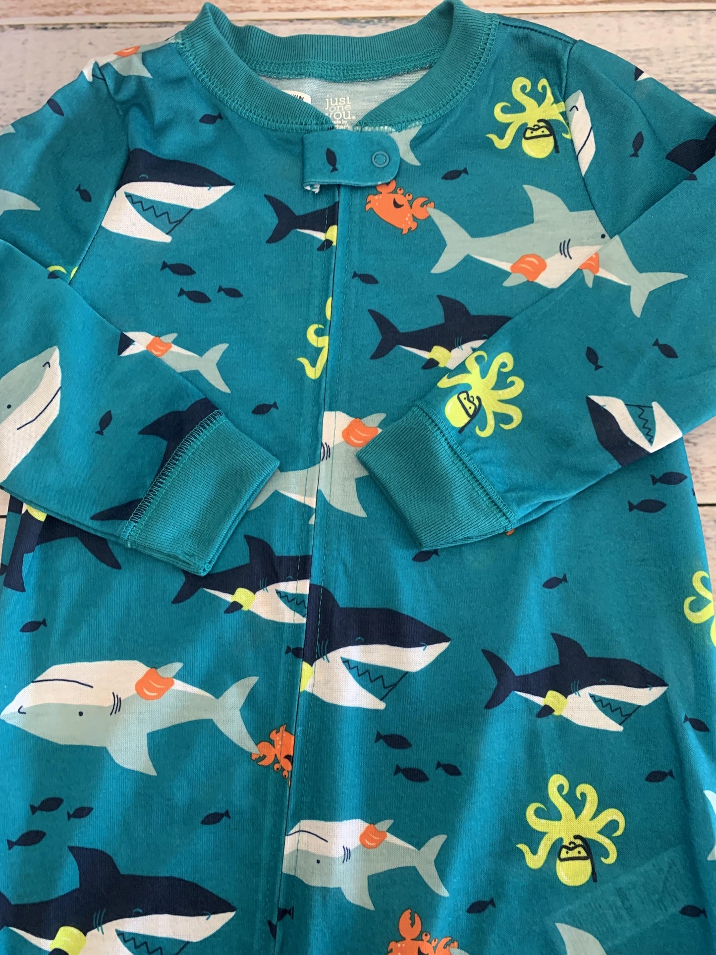 Carters Boys Teal | Turquoise | Sharks Pajamas Size: 2T Teal | Turquoise | Sharks