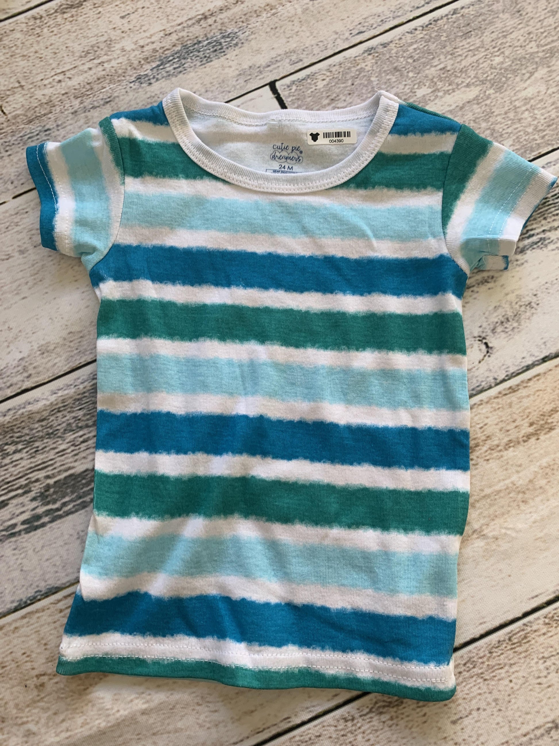 Cutie Pie Dreamers Girls Teal | White | Light Blue | Tie Dye Pajamas Size: 24 months Teal | White | Light Blue | Tie Dye