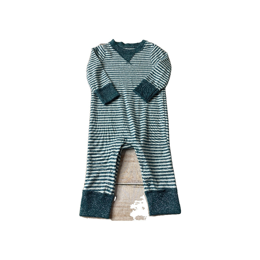 Cat & Jack Unisex Teal | White | Striped Long Sleeve Outfit Size: 6-9 months Teal | White | Striped