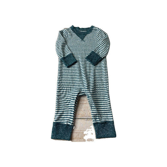 Cat & Jack Unisex Teal | White | Striped Long Sleeve Outfit Size: 6-9 months Teal | White | Striped