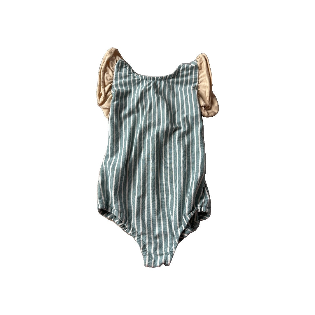 Orcas Lucille Unisex Teal | White | Striped Onesie Size: 18-24 months Teal | White | Striped