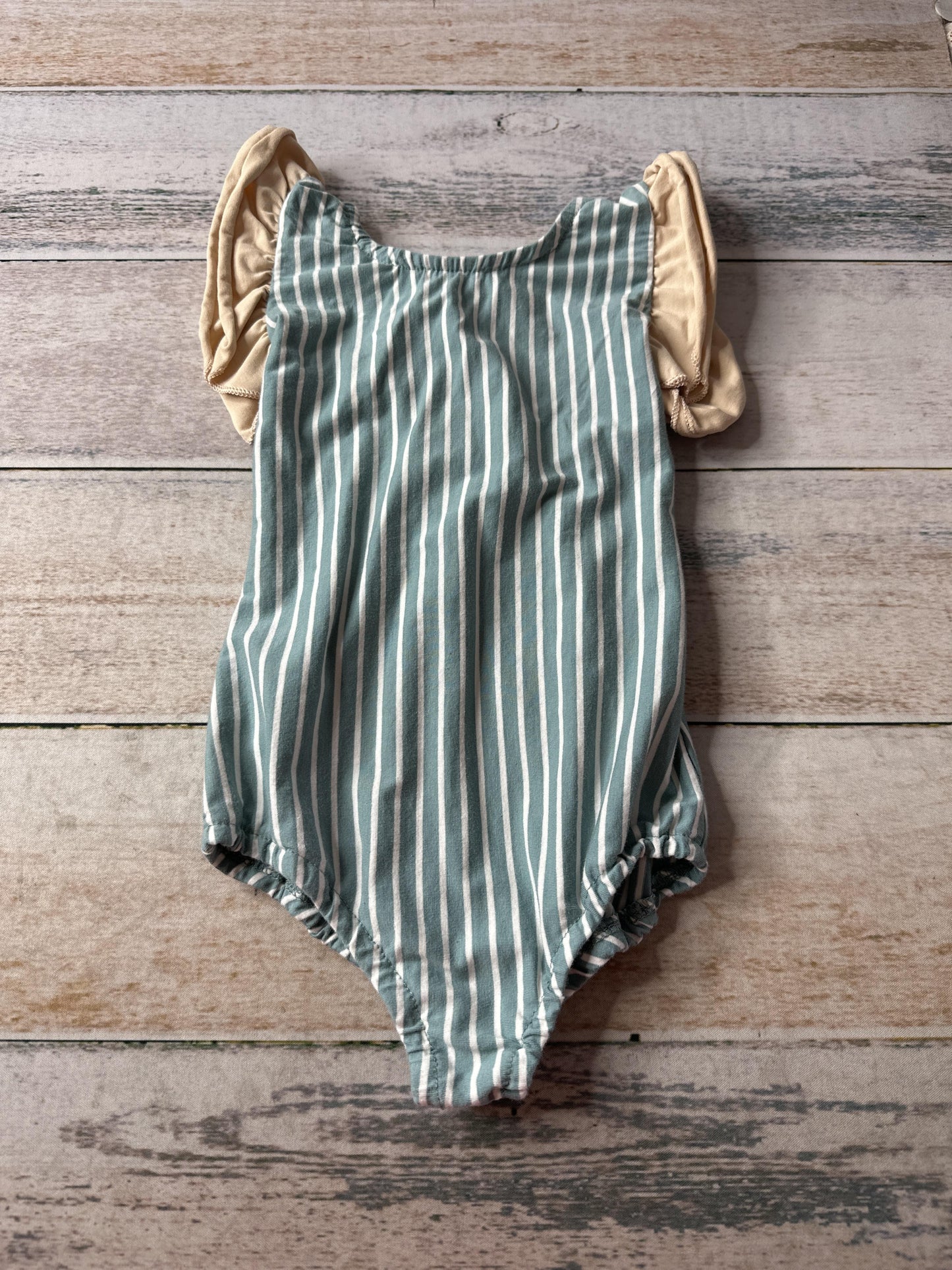 Orcas Lucille Unisex Teal | White | Striped Onesie Size: 18-24 months Teal | White | Striped