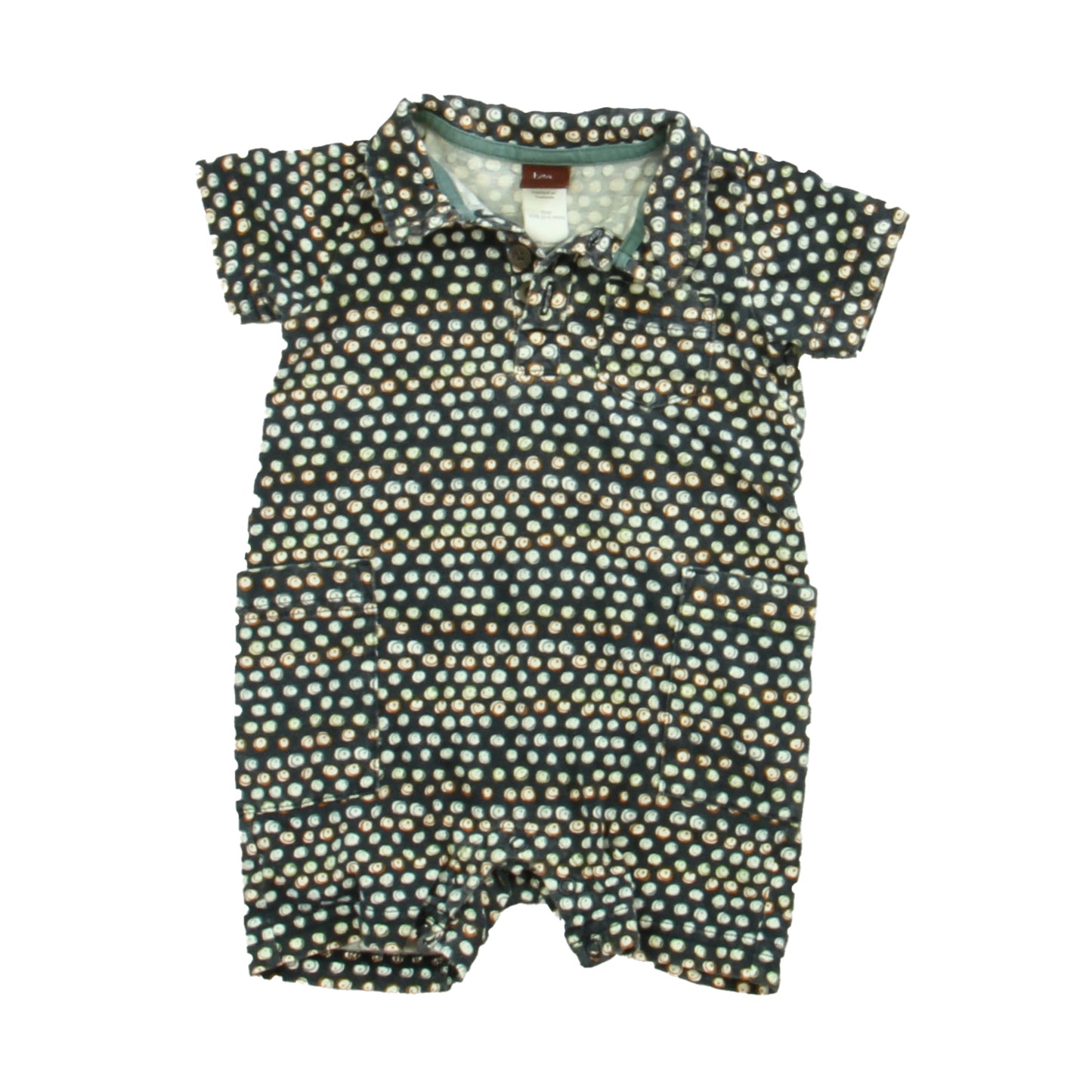 Tea Boys Teal | White Romper Size: 0-3 Months