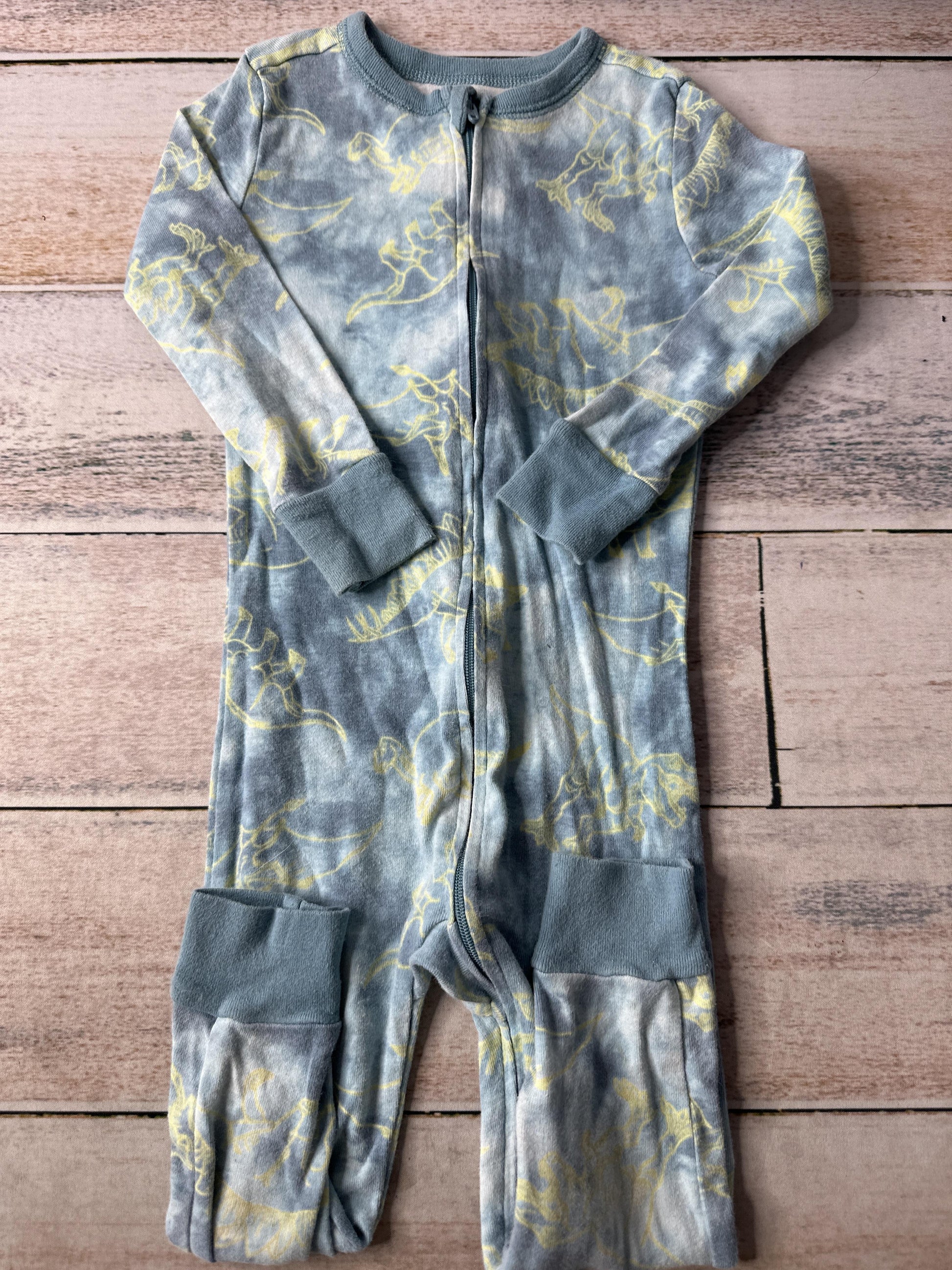 Old Navy Unisex Teal | Yellow | Dinosaur Pajamas Size: 2T Teal | Yellow | Dinosaur